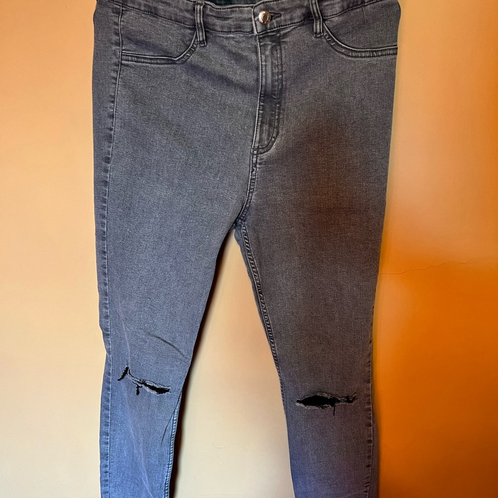 Zara light wash black denim jeans
